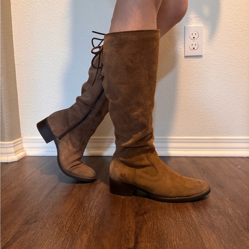 Born “Cotto” Tan Suede Knee-High Boots